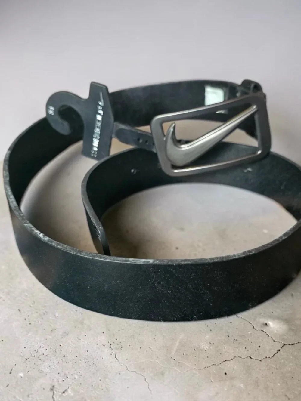 NWT NIKE ( 34 ) Golf Belt Black Leather Silver Buckle Hardware